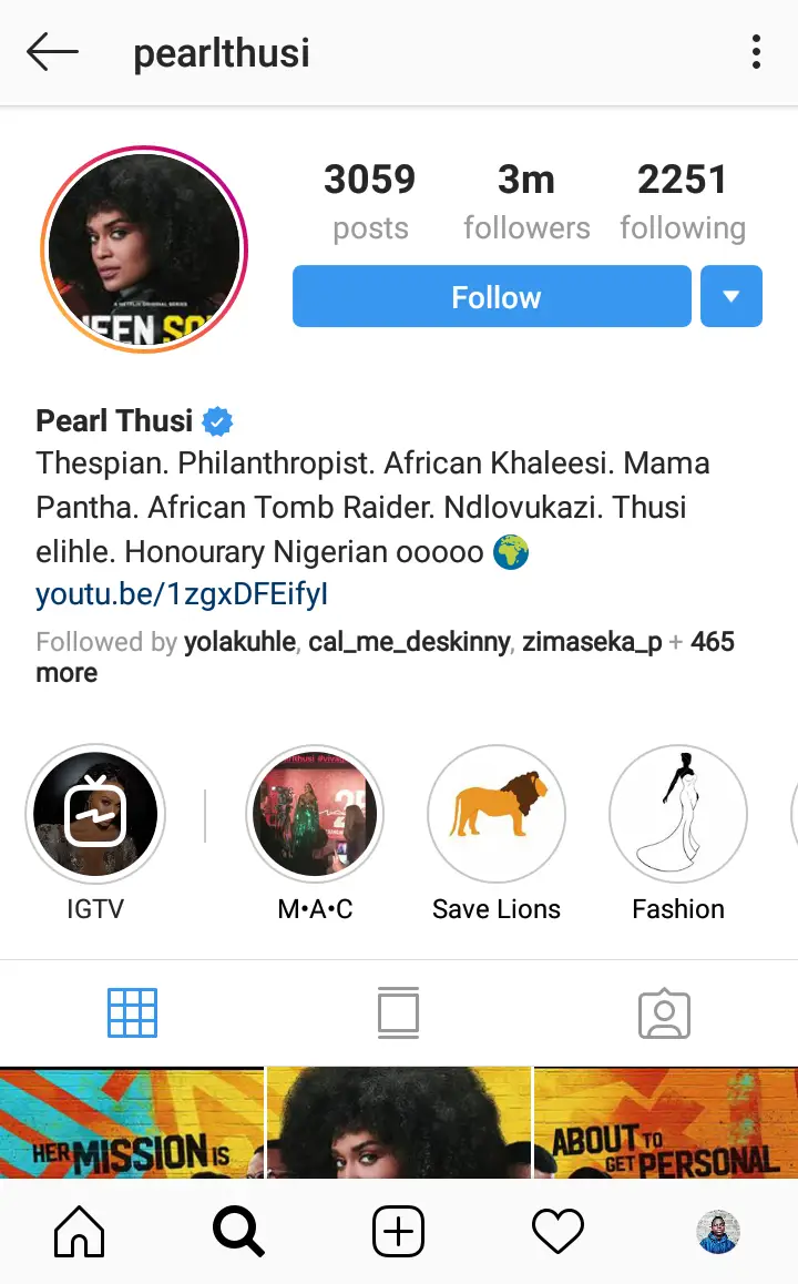 Pearl thusi instagram
